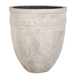 Uttermost Timeless Terrace Outdoor Planter - Elegant Carved Design, Durable Concrete For Indoor & Outdoor Use White Grc 17133