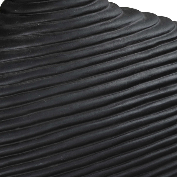 Uttermost Elegant Matte Black Vases Set Of 2 - Unique Stacked Design For Stunning Home Décor Black Ceramic 18243