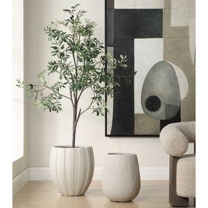 Uttermost Rustic Ridge Off-white Outdoor Planter – Organic Textured Sculpture For Modern & Rustic Spaces White Magnesium Oxide 18250