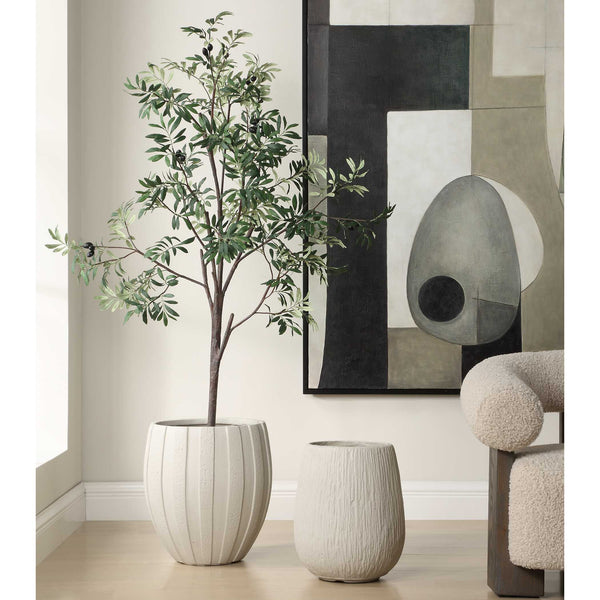 Uttermost Rustic Ridge Off-white Outdoor Planter – Organic Textured Sculpture For Modern & Rustic Spaces White Magnesium Oxide 18250