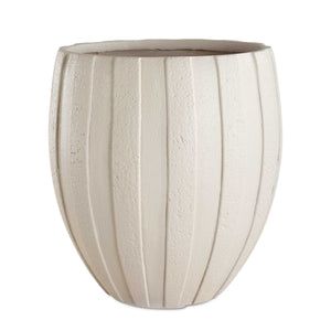 Uttermost Ridgehaven Textured Outdoor Planter - Elegant Design With Vertical Ridges For Any Space White Magnesium Oxide 18251