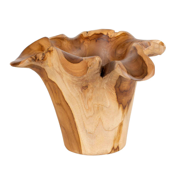 Uttermost Teak Flow Outdoor Bowl - Stunning Handcrafted Teak Wood Centerpiece For Rustic Elegance Brown Teak Wood 17134