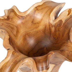 Uttermost Teak Flow Outdoor Bowl - Stunning Handcrafted Teak Wood Centerpiece For Rustic Elegance Brown Teak Wood 17134