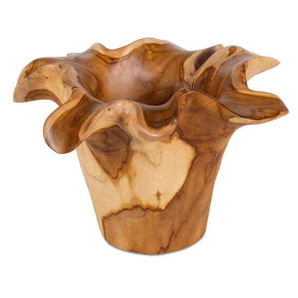 Uttermost Teak Flow Outdoor Bowl - Stunning Handcrafted Teak Wood Centerpiece For Rustic Elegance Brown Teak Wood 17134