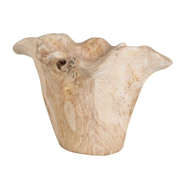 Uttermost Teak Flow Outdoor Bowl - Stunning Handcrafted Teak Wood Centerpiece For Rustic Elegance Brown,White Teak Wood 17135