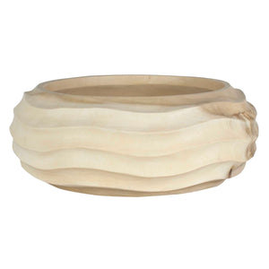 Uttermost Waveform Bleached Wood Bowl - Handcrafted Sculptural Centerpiece With Organic Elegance Brown Suar Wood 17136
