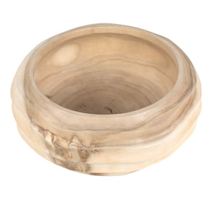 Uttermost Waveform Bleached Wood Bowl - Handcrafted Sculptural Centerpiece With Organic Elegance Brown Suar Wood 17136