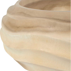 Uttermost Waveform Bleached Wood Bowl - Handcrafted Sculptural Centerpiece With Organic Elegance Brown Suar Wood 17136
