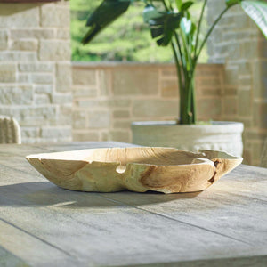 Uttermost Handcrafted Organic Teak Bowl – Unique Live-edge Design For Outdoor Elegance And Warmth Brown Teak Wood 17137