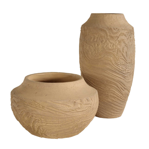 Uttermost Sandstone Flow Terracotta Vase - Handcrafted Accent Piece With Organic Texture And Warmth Brown Terracotta 18266