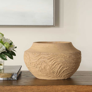 Uttermost Sandstone Flow Terracotta Vase - Handcrafted Accent Piece With Organic Texture And Warmth Brown Terracotta 18266