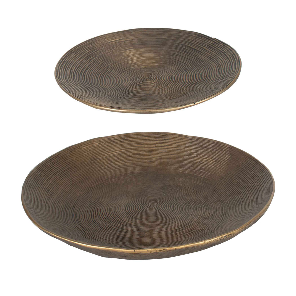 Uttermost Stratum Oval Aluminum Bowls Set Of 2 – Elegant Handcrafted Decor For Timeless Style Brass Aluminum 18255
