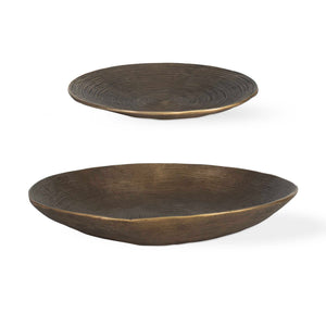 Uttermost Stratum Oval Aluminum Bowls Set Of 2 – Elegant Handcrafted Decor For Timeless Style Brass Aluminum 18255