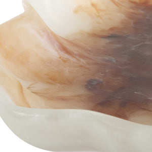 Uttermost Organic Elegance Wavy Oval Bowl - Handcrafted Artistry With Earthy Tones For Stunning Decor Brown,White Resin 18262