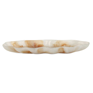 Uttermost Organic Elegance Wavy Oval Bowl - Handcrafted Artistry With Earthy Tones For Stunning Decor Brown,White Resin 18262