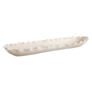 Uttermost Ripple Crest White Bowl - Elegant Ruffled Edge Centerpiece Inspired By Nature's Beauty White Ceramic 18269