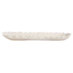 Uttermost Ripple Crest White Bowl - Elegant Ruffled Edge Centerpiece Inspired By Nature's Beauty White Ceramic 18269