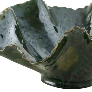 Uttermost Verdant Bloom Emerald Decorative Bowl – Stunning Floral Design For Indoor & Outdoor Spaces Green Earthenware,Glaze 18252