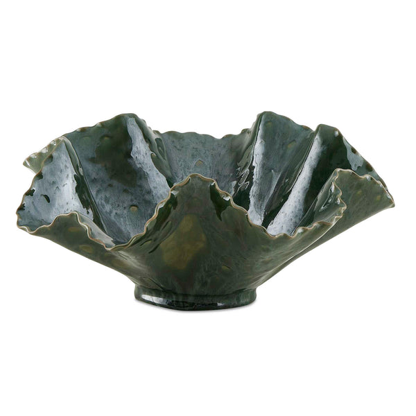 Uttermost Verdant Bloom Emerald Decorative Bowl – Stunning Floral Design For Indoor & Outdoor Spaces Green Earthenware,Glaze 18252