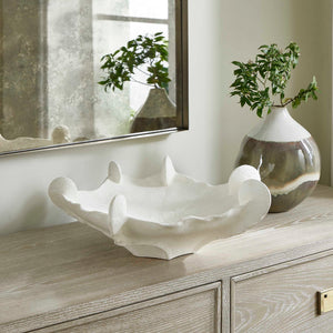 Uttermost Coral Mirage White Outdoor Bowl - Sculptural Ceramic Design For Modern Coastal Decor White Earthenware,Glaze 18248