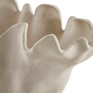 Uttermost Sand Dune Outdoor Ceramic Bowl - Sculptural Coral-inspired Design For Modern Spaces Brown,White Earthenware,Glaze 18284