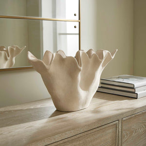 Uttermost Sand Dune Outdoor Ceramic Bowl - Sculptural Coral-inspired Design For Modern Spaces Brown,White Earthenware,Glaze 18284