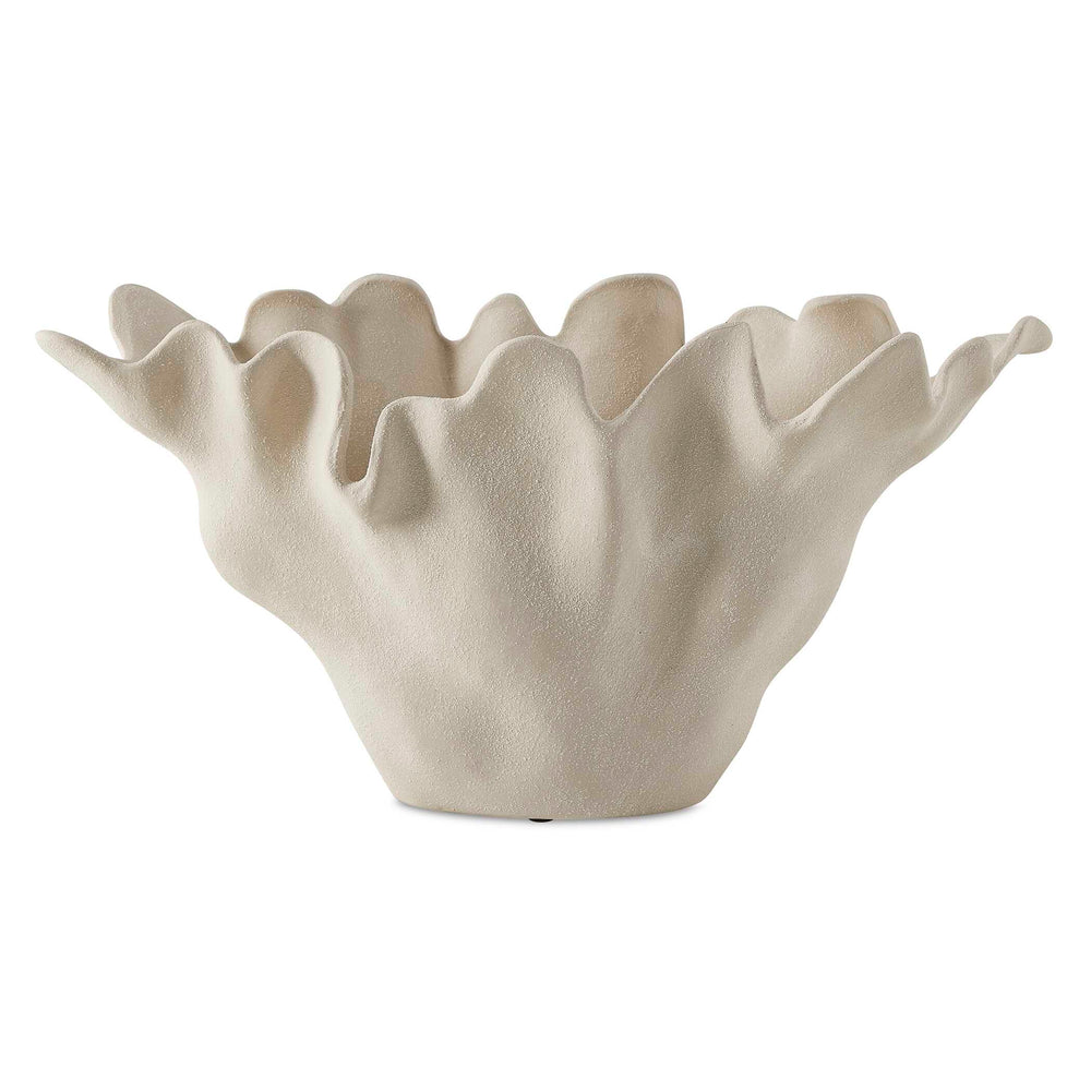 Uttermost Sand Dune Outdoor Ceramic Bowl - Sculptural Coral-inspired Design For Modern Spaces Brown,White Earthenware,Glaze 18284
