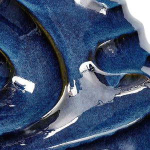 Uttermost Helix Swirl Blue Outdoor Vase - Elegant Sculptural Design With Glossy Finish For Bold Decor Blue Earthenware,Glaze 18285