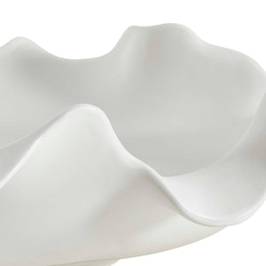 Uttermost Wave Crest White Ceramic Bowl - Sculptural Ocean-inspired Art For Indoor Or Outdoor Spaces White Earthenware,Glaze 18286