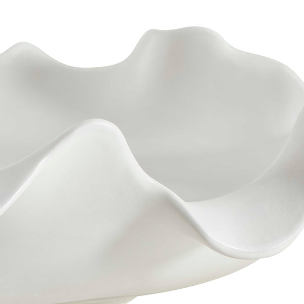 Uttermost Wave Crest White Ceramic Bowl - Sculptural Ocean-inspired Art For Indoor Or Outdoor Spaces White Earthenware,Glaze 18286