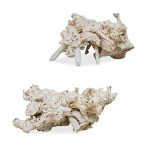 Uttermost Unique Bleached Wood Outdoor Sculptures Set Of 2 - Natural Artistry For Earthy Charm White Residi Wood 17141