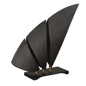 Uttermost Wind Crest Dark Bronze Sculpture - Modern Abstract Sail Design For Contemporary Elegance Bronze Iron 18273
