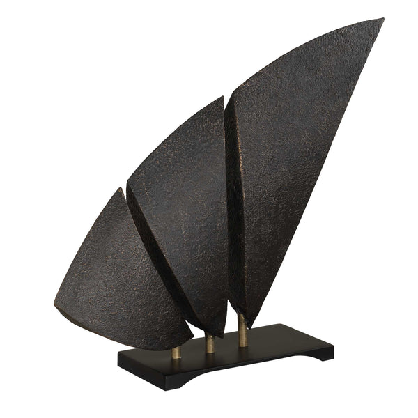 Uttermost Wind Crest Dark Bronze Sculpture - Modern Abstract Sail Design For Contemporary Elegance Bronze Iron 18273