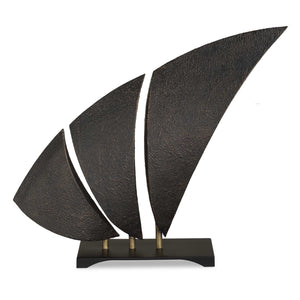 Uttermost Wind Crest Dark Bronze Sculpture - Modern Abstract Sail Design For Contemporary Elegance Bronze Iron 18273
