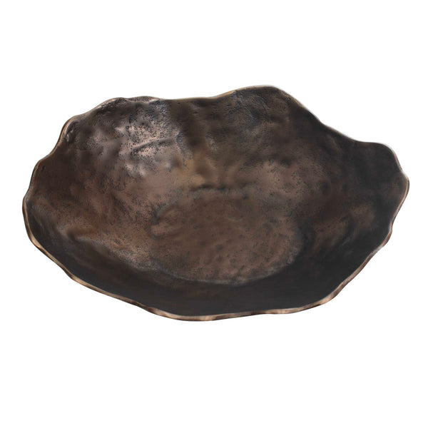 Uttermost Stunning Sculptured Outdoor Bowl With Organic Wavy Edge For Elegant Home Decor Accent Bronze Aluminium 18274