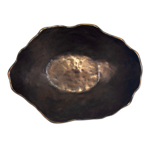 Uttermost Stunning Sculptured Outdoor Bowl With Organic Wavy Edge For Elegant Home Decor Accent Bronze Aluminium 18274