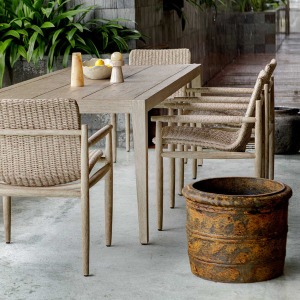 Uttermost Weathered Relic Rustic Concrete Planter - Stylish Charm For Indoor & Outdoor Displays Black,Brown Grc 17139