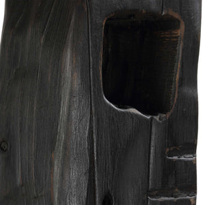 Uttermost Uttermost Aged Black Wood Totems Set Of 2 – Abstract Geometric Sculptures, Slim Freestanding Decor 27" 18282