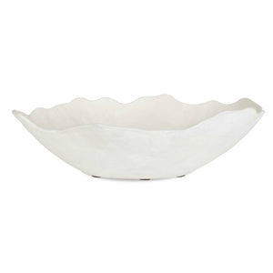 Uttermost Stunning Sculptured Outdoor Bowl With Organic Wavy Edge For Elegant Home Decor Accent White Aluminium 18275