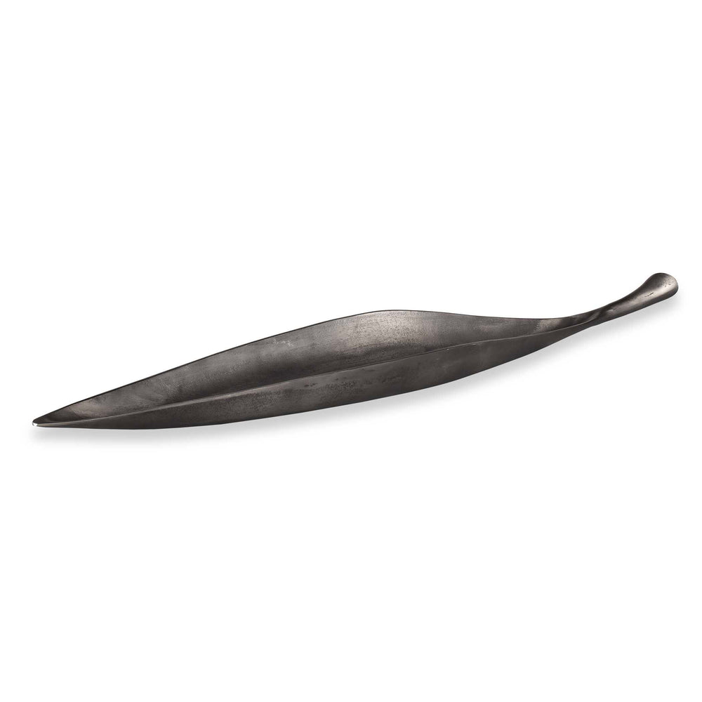 Uttermost Uttermost Leaflet Dark Nickel Outdoor Bowl — Cast Aluminum Leaf Sculptural Centerpiece For Patio Decor 18287