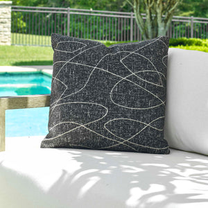 Uttermost Loopy Loop Outdoor Pillow - Multi-tonal Onyx With Water-resistant Casing & Plush Fill Black Acrylic,Polyester 64063