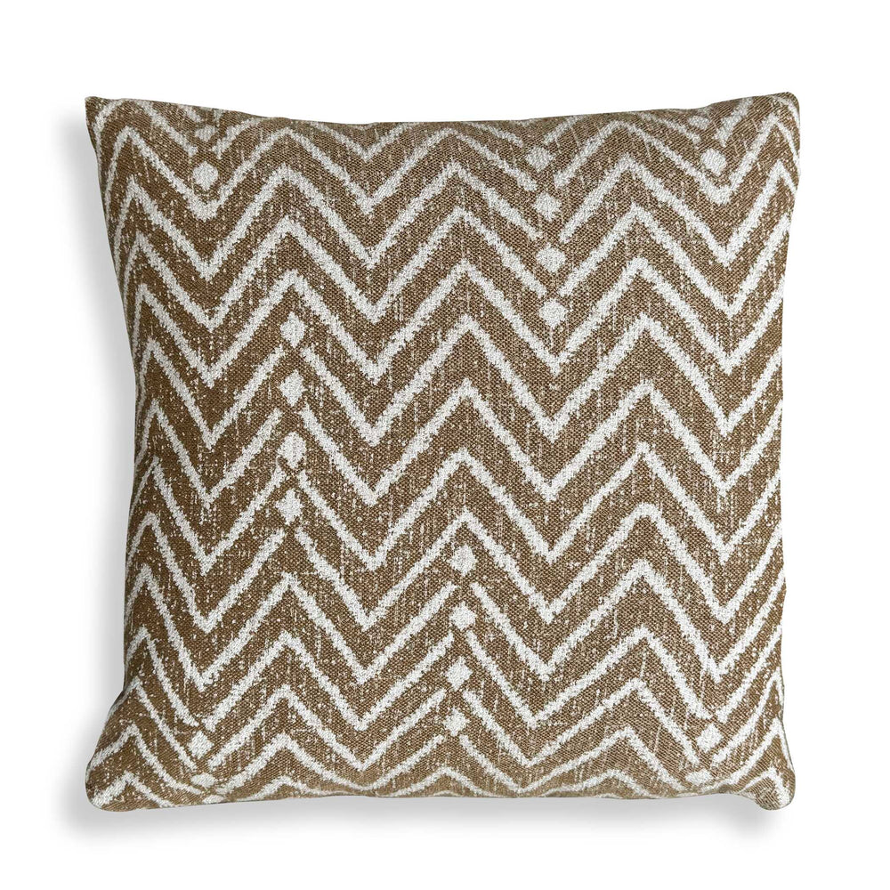 Uttermost Argo Toffee Outdoor Pillow - Stylish Cream Tribal Pattern, Water-resistant & Plush Comfort Brown Acrylic,Polyester 64064