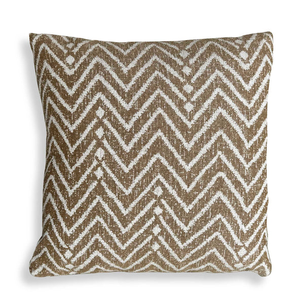 Uttermost Argo Toffee Outdoor Pillow - Stylish Cream Tribal Pattern, Water-resistant & Plush Comfort Brown Acrylic,Polyester 64064