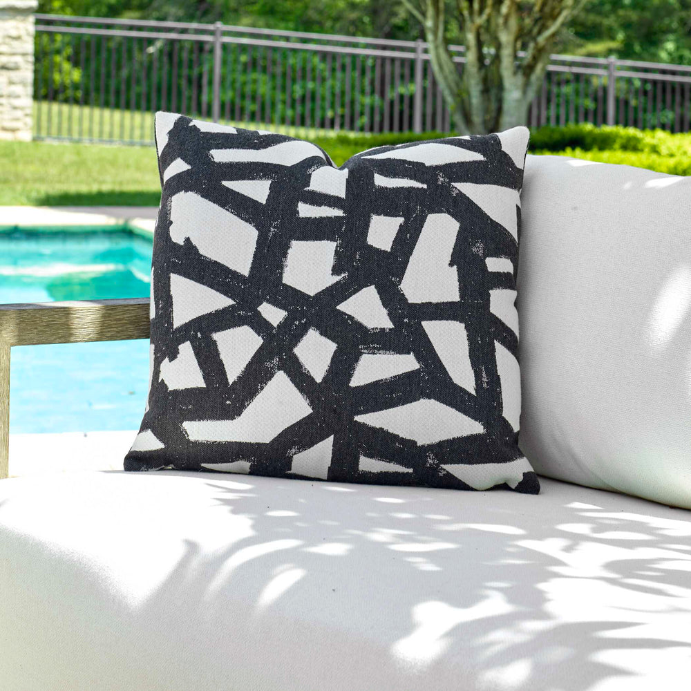 Uttermost Draft Onyx Outdoor Pillow - Plush, Water-resistant, Stylishly Designed For Ultimate Comfort Black Acrylic,Polyester 64066