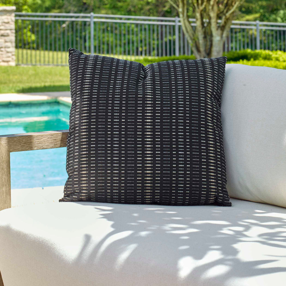Uttermost Esti Onyx Outdoor Pillow - Modern Geometric Design, Water-resistant, Plush Comfort & Style Black Acrylic,Polyester 64069
