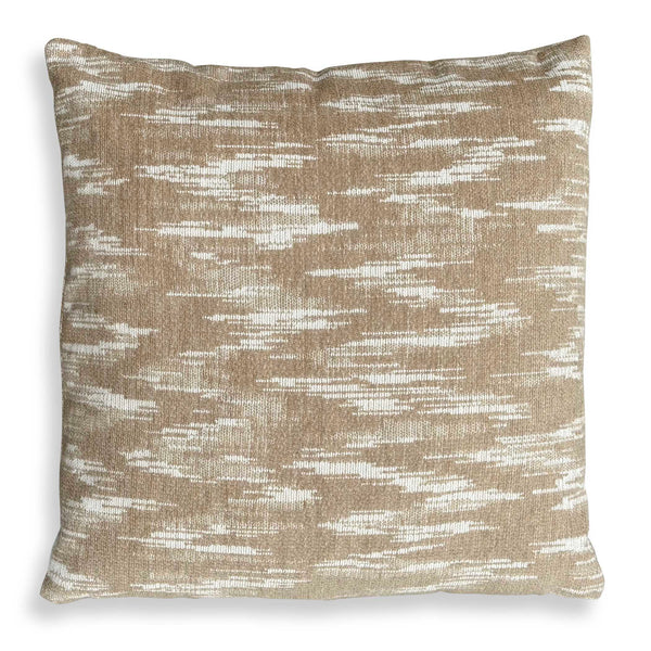 Uttermost Mountains Outdoor Pillow - Chic Sand-toned Chenille With Flame Stitch, Water-resistant Design Brown,White Acrylic,Polyester 64072