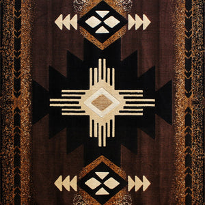 English Elm Mohave Collection Southwestern Style Area Rug - Durable Olefin Fibers with Jute Backing for Comfort Chocolate 5' x 7' ACD-RG136-57-CO-GG
