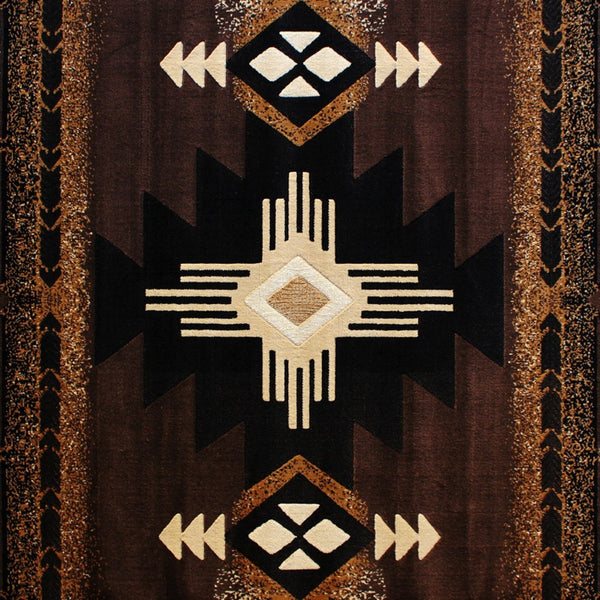 English Elm Mohave Collection Southwestern Style Area Rug - Durable Olefin Fibers with Jute Backing for Comfort Chocolate 5' x 7' ACD-RG136-57-CO-GG