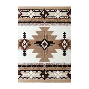 English Elm Mohave Collection Southwestern Style Area Rug - Durable Olefin Fibers with Jute Backing for Comfort Ivory 5' x 7' ACD-RG180-57-IV-GG