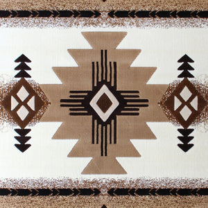 English Elm Mohave Collection Southwestern Style Area Rug - Durable Olefin Fibers with Jute Backing for Comfort Ivory 8' x 10' ACD-RG184-810-IV-GG
